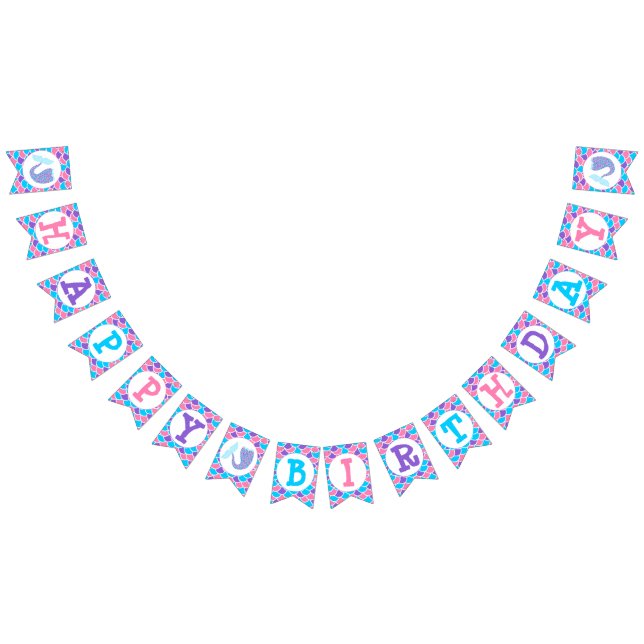 Whimsisk Sjöjungfru Svan Grattis på födelsedagen Vimplar (Alla)