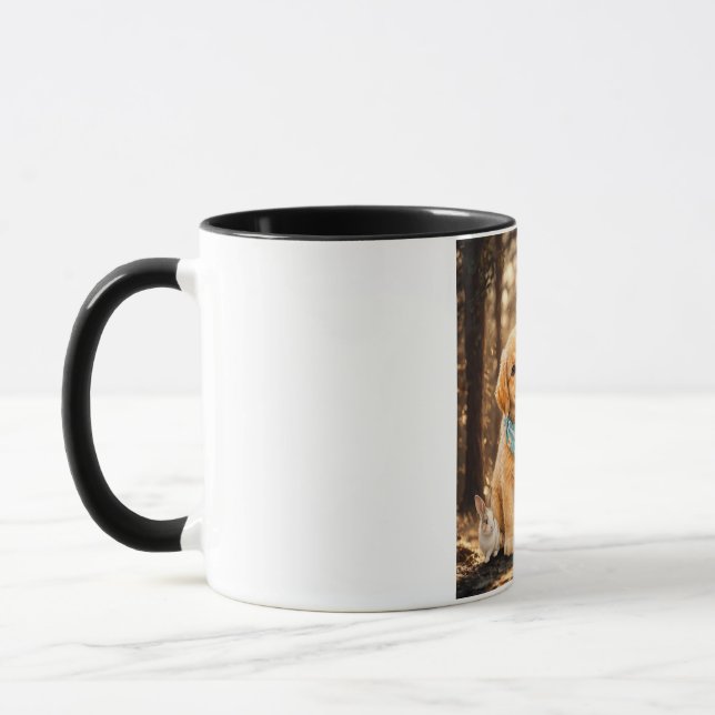 Whimsisk Söt Djur Natur Illustration Mugg (Vänster)