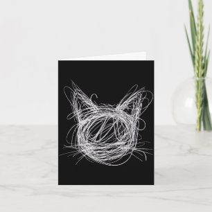 Whimsisk spiral kattkonst & skissartade djur katt kort