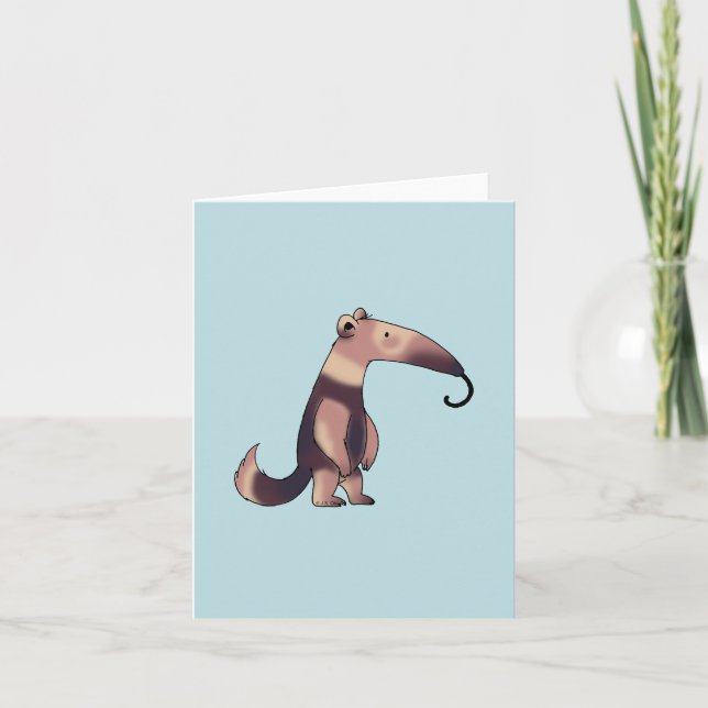 Whimsisk Tecknad Anteater Art Anteckningskort (Framsida)