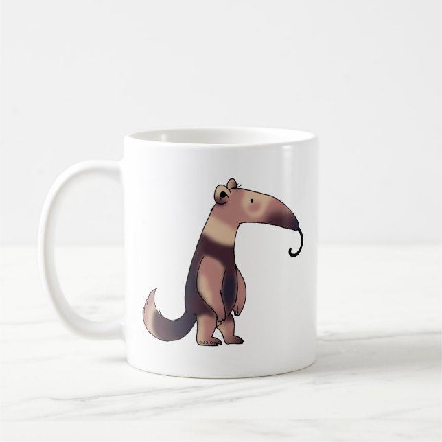 Whimsisk Tecknad Anteater Art Kaffemugg (Vänster)