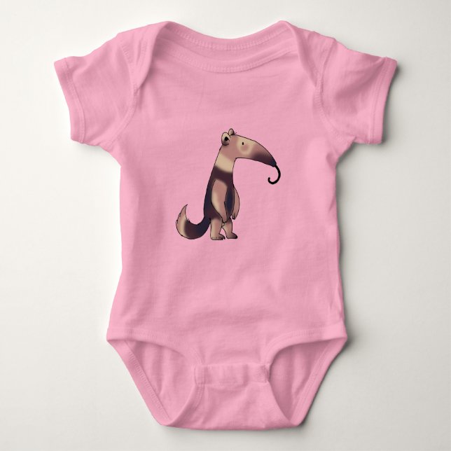 Whimsisk Tecknad Anteater Art T Shirt (Framsida)