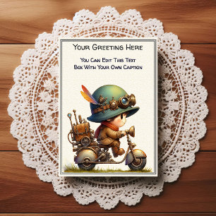 Whimsisk vardaglig sentimental Steampunk konst   Vykort