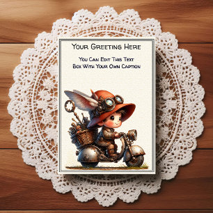Whimsisk vardaglig sentimental Steampunk konst   Vykort