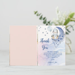 Whimsisk Wonderland Blue Penguin Baby duschboy Tack Kort