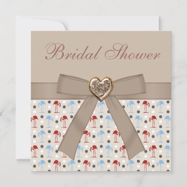 Whimsisk Wonderland Flamingos-Möhippa Inbjudningar (Framsida)