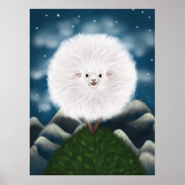 Whimsisk Wooly: Fånig Toppen Fluffy Sheep på Poster