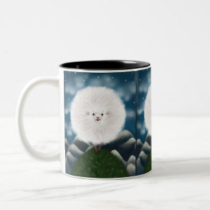 Whimsisk Wooly: Fånig Toppen Fluffy Sheep på Två-Tonad Mugg