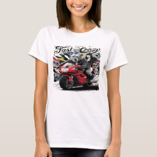 Whimsisk Yeti Bigfoot-Biker som marscherar genom V T Shirt