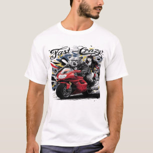 Whimsisk Yeti Bigfoot-Biker som marscherar genom V T Shirt