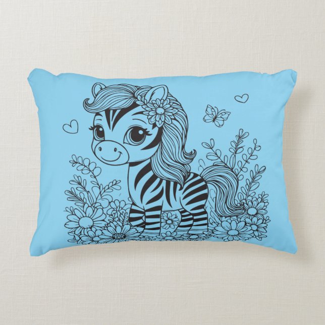 Whimsisk Zebra Prydnadskudde (Framsidan)