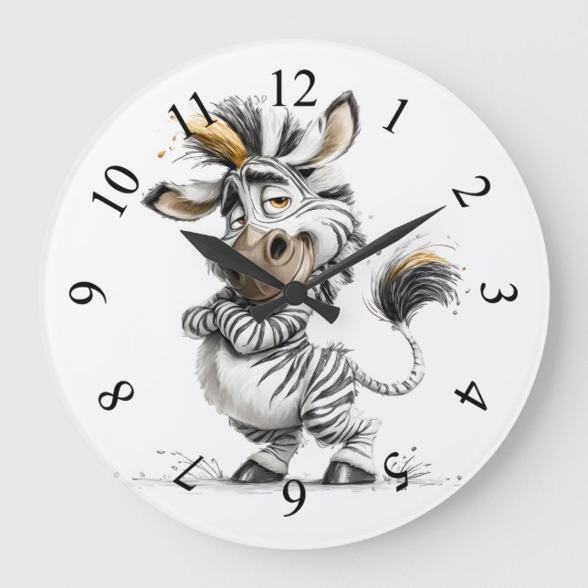 whimsisk Zebra Stor Klocka (Framsida)