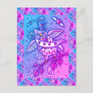 WHIMSISKA HOOTS N' HEARTS CUPID UGGLA VALENTINE HELG VYKORT