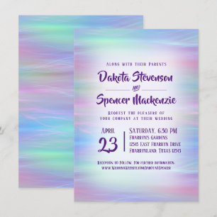 Whimsiskt avfall Holo Fairy Pastel Rainbow Inbjudningar
