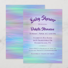 Whimsiskt avfall | Holo Fairy Pastel Rainbow Showe Inbjudningar