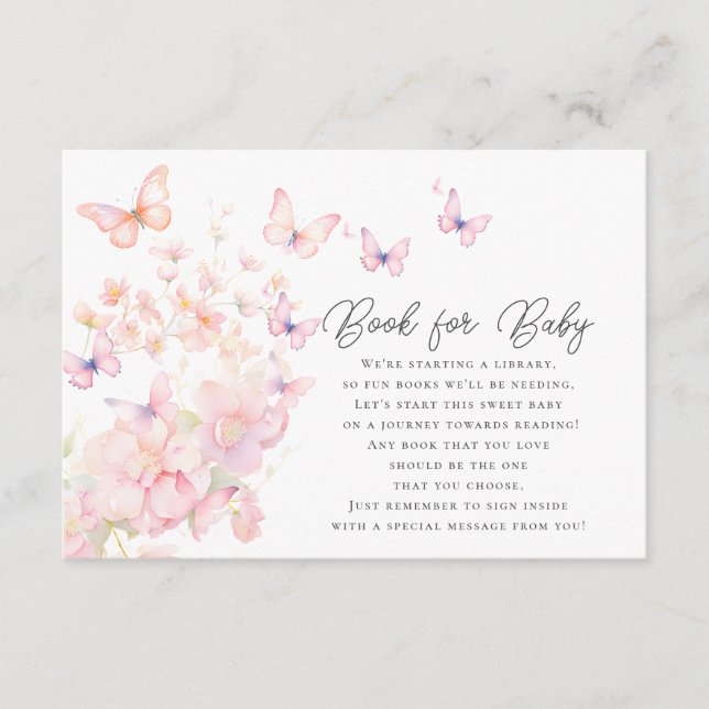 Whimsiskt Butterflies Bok för Baby-inkapslingskort Tilläggskort (Framsida)