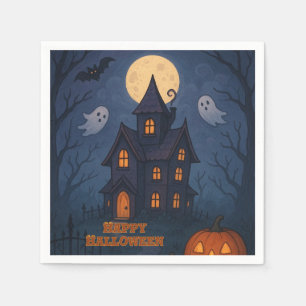 Whimsiskt Cute Spooky Haunted House Halloween Pappersservett