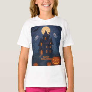 Whimsiskt Cute Spooky Haunted House Halloween T Shirt