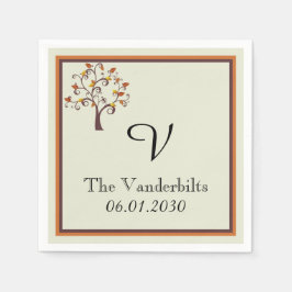 Whimsiskt fall Monogram Bröllop Monogram Bröllop Pappersservett