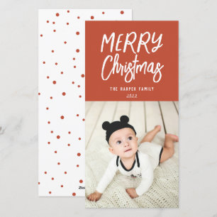 Whimsiskt färgat God jul Photo Helgdag C Julkort