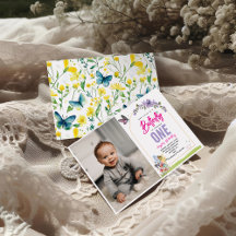 Whimsiskt fjäril Garden 1:a födelsedag foto