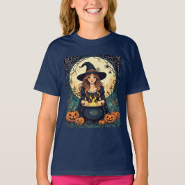 Whimsiskt Förtrollande Häxa Med Spindlar T Shirt