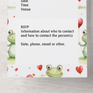 Whimsiskt Frog med röda hjärtballonger