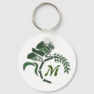 Whimsiskt Hooded Grasopper Monogram Nyckelring
