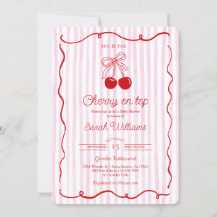 Whimsiskt körsbär på Top Baby Shower Girl Inbjudningar