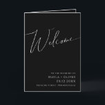 Whimsiskt, minimalistiskt skript | Svartvit Bröllo Program<br><div class="desc">Det här vismliga minimalistiska manuset | Svartvitt bröllopsprogram är perfekt för ditt klassiska, svarta och vita, minsta moderna boho bröllop. Utformningen har elegant, delikat och romantiskt handskrivet kalligrafibrev med formell shabby chic-typografi. Det kommer att se bra ut när som helst under bröllop-säsongen: vår, sommar, fall eller vinter! Produkten är redigerbar...</div>