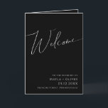 Whimsiskt, minimalistiskt skript | Svartvit Bröllo Program<br><div class="desc">Det här vismliga minimalistiska manuset | Svartvitt bröllopsprogram är perfekt för ditt klassiska, svarta och vita, minsta moderna boho bröllop. Utformningen har elegant, delikat och romantiskt handskrivet kalligrafibrev med formell shabby chic-typografi. Det kommer att se bra ut när som helst under bröllop-säsongen: vår, sommar, fall eller vinter! Produkten är redigerbar...</div>