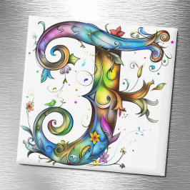 Whimsiskt monogram F Magnet
