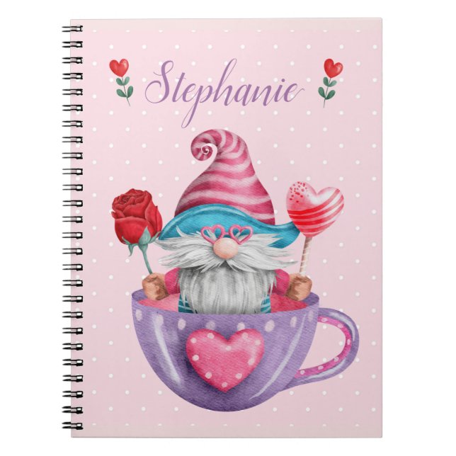 Whimsiskt nome i Tea Kopp Hearts & Flowers Anteckningsbok (Framsidan)