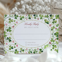 Whimsiskt Shamrock & Hearts-Bröllop OSA-kort