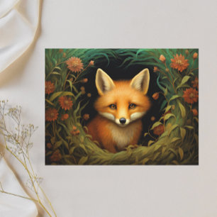 Whimsiskt skal i Blommigt Meadow Helg Vykort