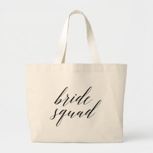 Whimsiskt skript Bride Squad Bachelorette Tote Bag Jumbo Tygkasse
