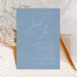 Whimsiskt skript | Dusty Blue Just Kärlek Bröllop Inbjudningar<br><div class="desc">Vi presenterar vårt fantastiska visuella skript | perfekt för inbjudan till din enkla, moderna boho vår firande. Vår elegant är utformad med en pulserande ljus, pastellpalett färg med ett kalligrafiskt skript för chic av vintage. Oavsett om du föredrar ett minimalistiskt eller klassiskt stil, erbjuder vår unika, redigerbara produkt lyx och...</div>