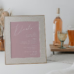 Whimsiskt skript | Dusty Ro Bröllop Drinks Menu Poster<br><div class="desc">Vi presenterar vårt fantastiska visuella skript | Skattmeny för dammiga drycker i ro bröllop poster perfekt för din moderna boho vår firande. Vår elegant är utformad med en pulserande ljus, pastellpalett färg med ett kalligrafiskt skript för chic av vintage. Oavsett om du föredrar ett minimalistiskt eller klassiskt stil, erbjuder vår...</div>