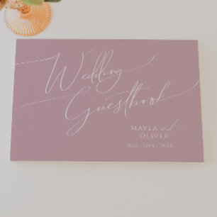 Whimsiskt skript Dusty Ro Bröllop Guestbook Gästböcker