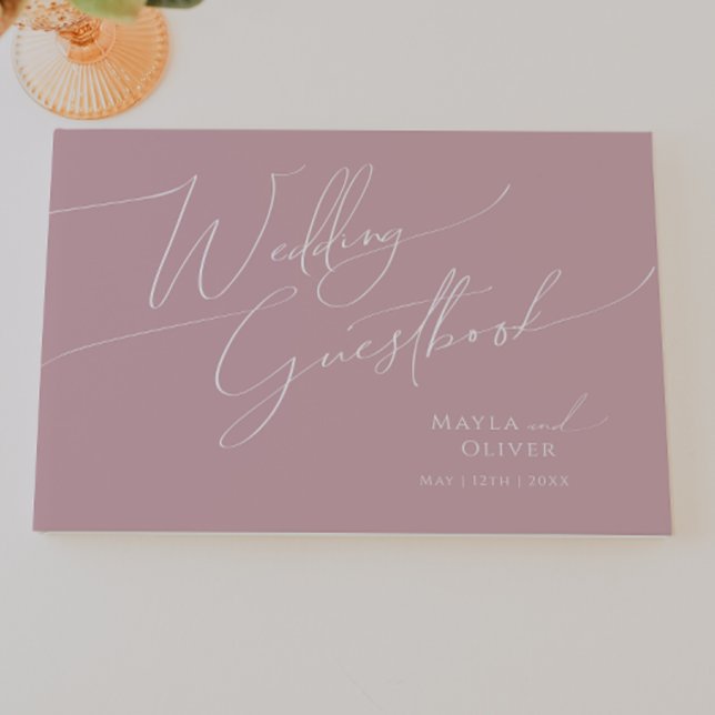 Whimsiskt skript | Dusty Ro Bröllop Guestbook Gästböcker (Skapare uppladdad)
