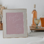 Whimsiskt skript Dusty Ro Namnteckning Drinks-teck Poster<br><div class="desc">Vi presenterar vårt fantastiska visuella skript | Tjusti ro namnteckning perfekt för dryckesskyltar för din moderna boho vår firande. Vår elegant är utformad med en pulserande ljus, pastellpalett färg med ett kalligrafiskt skript för chic av vintage. Oavsett om du föredrar ett minimalistiskt eller klassiskt stil, erbjuder vår unika, redigerbara produkt...</div>