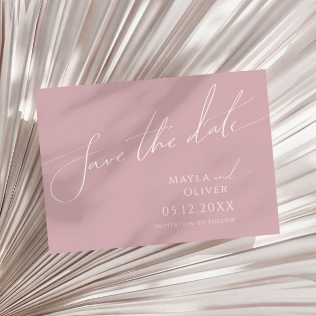 Whimsiskt skript | Dusty Ro Vågrät Spara Datumet (Skapare uppladdad)