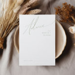 Whimsiskt skript | Försäljning Grönt Bröllop Rådkort<br><div class="desc">Vi presenterar vårt fantastiska visuella skript | Sage grönt bröllop Adapter-perfekt för din moderna boho vår firande. Vår elegant är utformad med en pulserande ljus, pastellpalett färg med ett kalligrafiskt skript för chic av vintage. Oavsett om du föredrar ett minimalistiskt eller klassiskt stil, erbjuder vår unika, redigerbara produkt lyx och...</div>
