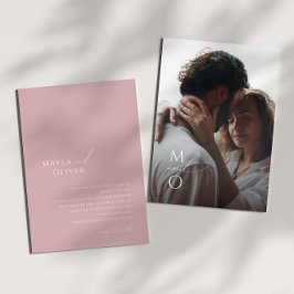 Whimsiskt skript | Ro Monogram Photo Bröllop Inbjudningar