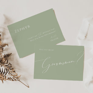 Whimsiskt skript   Sage Groomsman Frieri kort