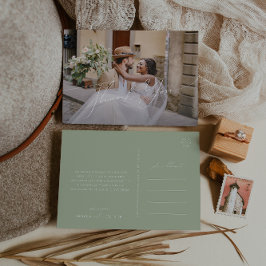 Whimsiskt skript | Sage Vågrät Photo Tack Vykort