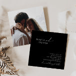 Whimsiskt skript | Svartfoto-kvadrat Bröllop Inbjudningar<br><div class="desc">Det här visuella skriptet | Blybröllop med svarta foton är perfekt för ditt klassiska, enkla svarta och vita, moderna Bho bröllop. Utformningen har elegant, delikat och romantiskt handskrivet kalligrafibrev med formell shabby chic-typografi. Det kommer att se bra ut när som helst under bröllop-säsongen: vår, sommar, fall eller vinter! Produkten är...</div>