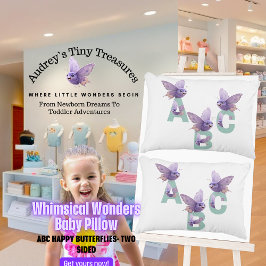 Whimsiskt underverk ABC Butterfly Baby Pillow Prydnadskudde