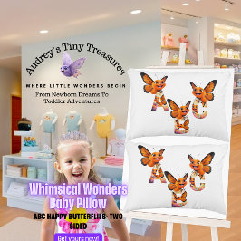 Whimsiskt underverk ABC Butterfly Baby Pillow Prydnadskudde