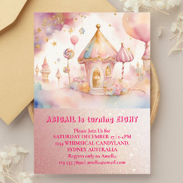 Whimsiskt Wonders Candyland Birthday-kort Inbjudningar